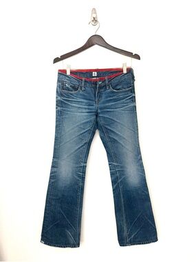Women's Blue Bootcut Jeans - Classic Mid Wash